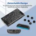 HEYSTOP Switch 2 Case for Nintendo Switch 2 Accessories(2025), Protective Case with Screen Protector, Switch 2 Transparent Cover with Protective Film and Grip Cover,AntiScratch and Shock Absorption