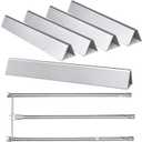 Hongso 34 1/4" SS Burner Tube Set and 24.5" Flavorizer Bars Replacement for Weber Genesis 300 Series E-310 E-320 EP-310 EP-320 S-310 S-320 Gas Grills (with Side Control Panel Only), 67722 7539 7540