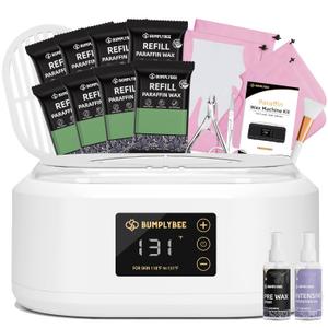 Paraffin Wax Machine for Hand and Feet - 3500ml With 8 Pack Aloe Vera Wax, Bath Set, Non-Greasy Hot Foot Kit (Kit with 8 Pcs Aloe Vera Wax)