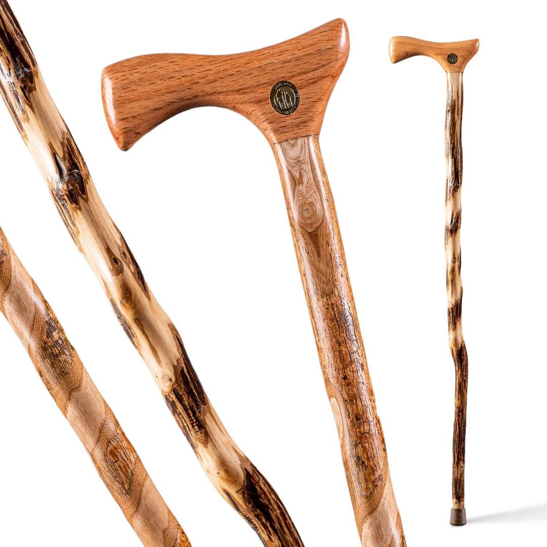 Brazos Wooden Walking Canes for Men and Women, Stable Walking Sticks for Seniors, Made in The USA, 34 Inch