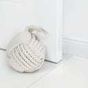 Marwood Rope Knot Door Stops Decorative Nautical Ball Door Stopper Handmade with Handle, Weighted Interior Spherical Doorstop Sailor Knot for Door and Window - Beige (6"x6", 4lbs)