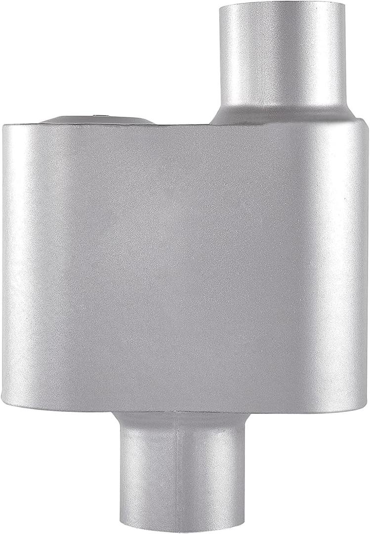 Universal Mufflers,Performance Automotive Exhaust MufflerSingle Chamber 3 inch inlet (ID) 3 inch outlet (ID) FH73041 (Silver)