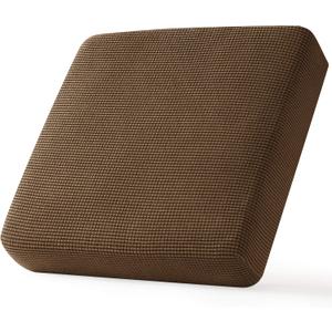 CHUN YI Small Couch Cushion Cover Stretch, Sofa Seat Slipcovers for Pets, Suitable for Armchair Loveseat Sofa with Spandex Jacquard Washable Fabric(Small,Coffee) (1 Piece - Small)