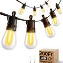 Outdoor String Lights Patio LED Light Outside - 60M IP65 Waterproof 58+2 S14 LED 200ft Porch Lighting