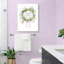 Framed Botanical Wreath Wall Art Canvas Print Farmhouse Decor 16x24 Inch