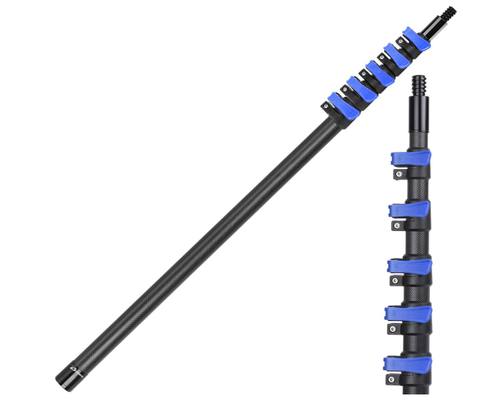 24FT Carbon Fiber Telescopic Multi-Purpose Extension Pole
Carbon fiber, lightweight sturdy rust-proof, flip-lock, 4.7ft compact retracted size, for painting, window & gutter cleaning