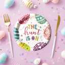 50 PCS Easter Plates, 9 Inch 7 Inch Dessert Paper Plates Party Supplies for Spring Holiday Picnic, Serve for 25 Guests (Egg)