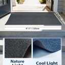 jxgzyy 2'11" x 4'11" Entryway Runner, Heavy Duty Carpet Runners with Non Slip TPR Backing, Waterproof Door Rugs for Hallway, Front Door Indoor Entrance with Kids & Dogs Grey