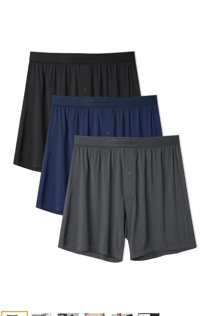 DAVID ARCHY Micro Modal Underwear Soft Mens Boxer Shorts Loose Breathable Boxers for Men Pack, Size XL