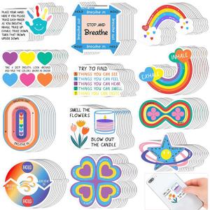 Fulmoon 120 Pcs Anxiety Sensory Stickers Textured Sensory Strips Tactile Rough Calm Sensory Stickers Adhesive Tactile Fidget Tool for Classroom Desk Adults Teens Anxiety Relief (Cute Color)