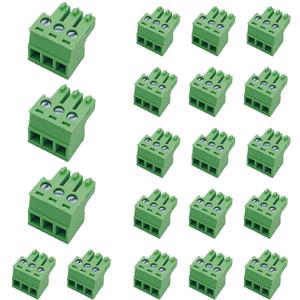 20 PCS 3.81mm 3 Pin Phoenix Type Quick Connector PCB Screw Terminal Block Plug Connector for 28-16AWG Cable