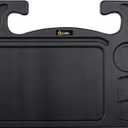 EcoNour 4 in 1 Car Steering Wheel Tray - 2024 Upgraded Tray with Dual Sauce Dip Holder and Tablet Holder | Spacious Steering Wheel Desk for Food and Laptop | Car Accessories (Large) (Charcoal Black)