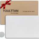 Stone Bath Mat 24"x16" - Diatomaceous Earth Shower Mat, Quick Dry, Anti-Slip, Modern Design with Bonus Non-Slip Pad - Perfect for Home Safety and Style,Light Gray