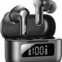 TOZO Hybrid Active Noise Cancelling Wireless Earbuds with 6 Mics AI Clear Call Ear Buds 68H Playtime with LED Display 32 Preset EQs via APP Bluetooth 5.3 IPX8 Waterproof in Ear Headphones (Black)