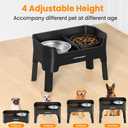 URPOWER 3-in-1 Elevated Dog Bowls - Mess Proof Double Deck 4 Height Adjustable Raised Stand with Stainless Steel Bowl & Slow Feeder Bowl for Small, Medium & Large Dogs