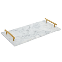Juvale Marble Serving Tray with Gold Handles for Coffee Table, Kitchen (Rectangle, 15x7.5 in)