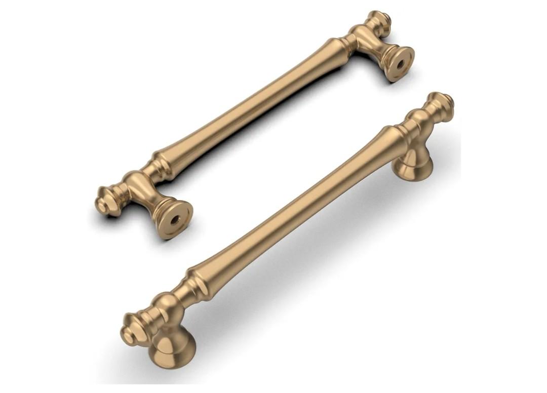Amerdeco 10 Pack Champagne Bronze Cabinet Pulls 5 Inch(128mm) Hole Center Cabinet Hardware Kitchen Cabinet Handles for Bathroom Drawer Pulls Dresser Pulls ZH0014