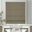 Changshade No Drill Roman Shades Cordless Blinds Blackout for Indoor Windows, Room Darkening Black Out Tension Rod No Hardware No Tools Inside Mount, Shade Size 35 Inches Wide 64 Inches High, Brown
