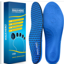 Walkhero Plantar Fasciitis Inserts - Arch Support Orthotic Insoles for Flat Foot and Foot Pain, Everyday Comfort and Support (Mens 7-7 1/2 | Womens 9-9 1/2 Blue)