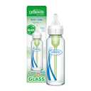 Dr. Browns Natural Flow Anti-Colic Options+ Narrow Glass Baby Bottle 8 oz/250 mL, with Level 1 Slow Flow Nipple, 0m+