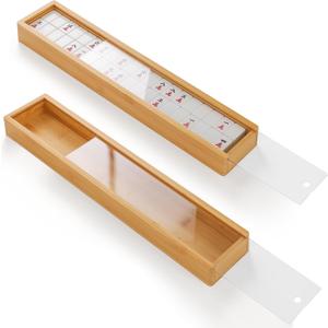 2PCS Mahjong Tile Case with Acrylic Lid for 1.2'' American Tiles (Bamboo)