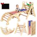 Xickboke Pikler Gym Baby Climbing 8in1 Montessori Toy for Toddlers 1-3, Safe Durable Montessori Toy for Toddlers, Improves Balance, Coordination & Motor Skills, Indoor/Outdoor Play, Supports 2-3 Kids