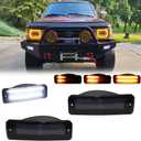for 1989 1990 1991 1992 1993 1994 1995 Toyota Pickup 2/4WD, 1990 1991 4Runner Front Bumper Turn Signal DRL Daytime Light Smoked Lens Amber & White LED TO2520105 TO2521107