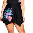 Avenue Women's Plus Size Sharkbite Print Swim Dress, Size 14
