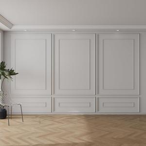 Pangda 3 Sets Peel and Stick Wall Molding Kit Inner and Outer Layer Style Premade Wainscoting Panel for Interior Wall Moulding Decor Accent Molding (48x70inch)