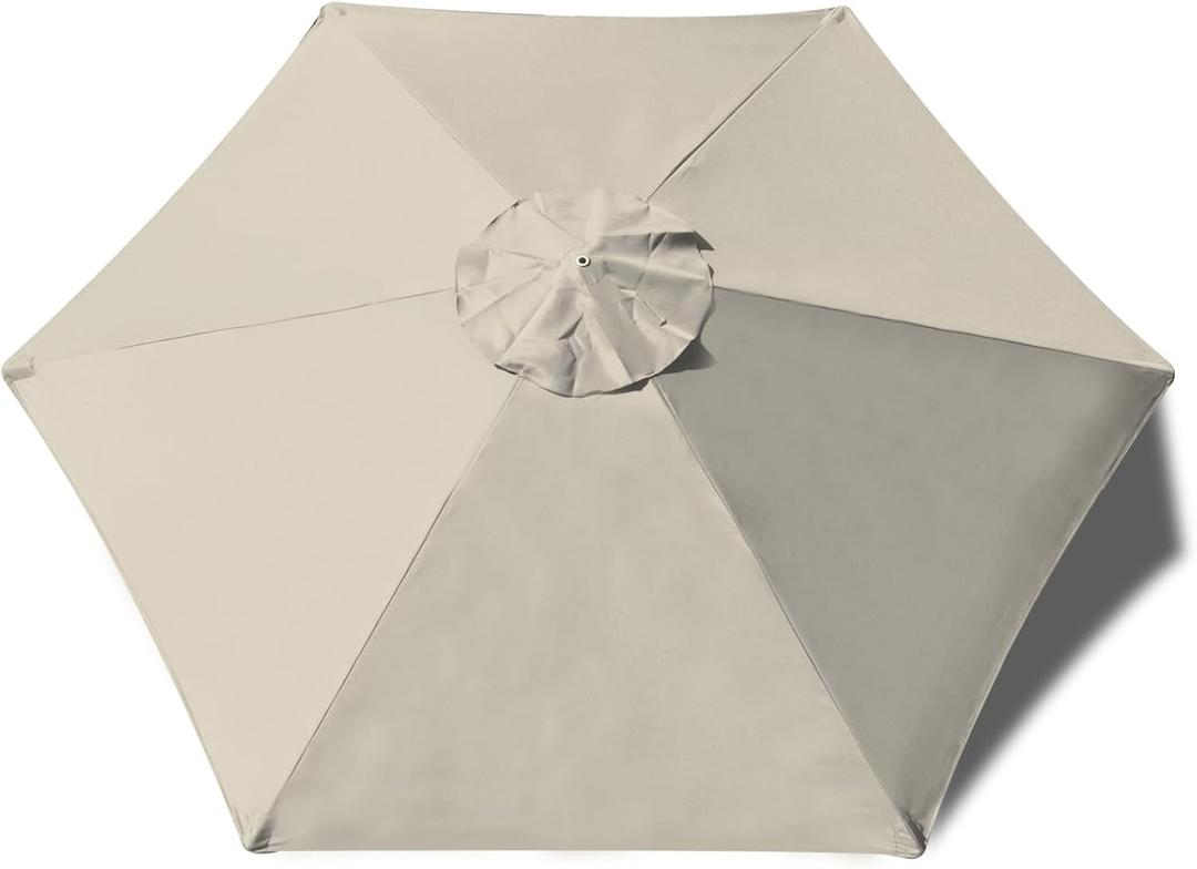 EliteShade USA 7.5FT Replacement Covers 6 Ribs Market Patio Umbrella Canopy Cover (CANOPY ONLY) (Beige-8)