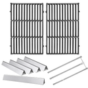 Hongso 19.5 Inch Grill Grates, 24.5 Inch Flavorizer Bars, 34-1/4" Burner Tube Set Kit, Replacement Parts for Weber Genesis 300 Series E310 E320 EP310 S310 S320 Gas Grill (with Side Control Panel Only)