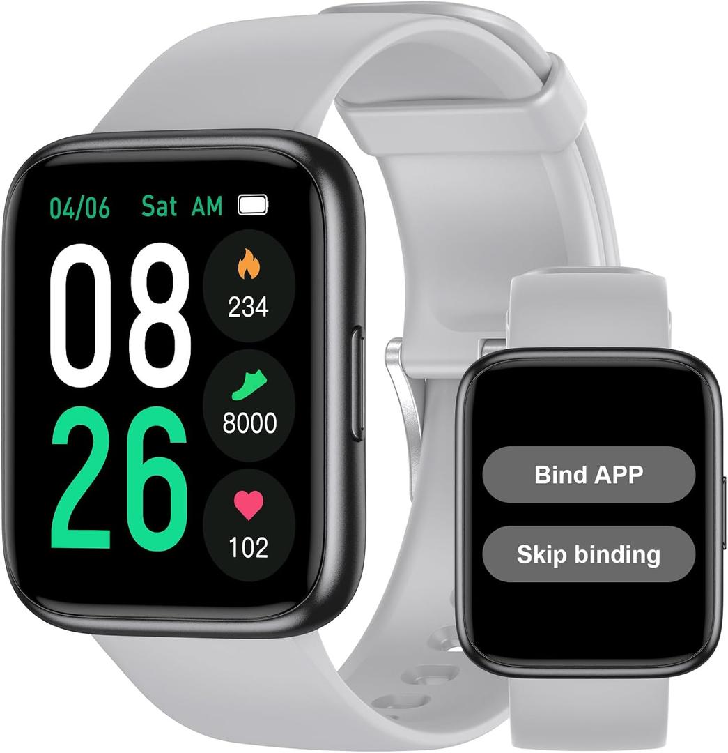 Pedometer Watch Senior Friendly No App/Phone Required, Waterproof Fitness Tracker Watch with Step Counter Calories/Sleep Tracker for Walking Running for Men Women (Gray)