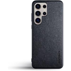 for Samsung Galaxy S25 Ultra Case, 6.8" Screen Premium PU Leather Cover Retro Business Design Full Protective Case for Samsung S25 Ultra 5G (Black)