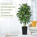 5FT Artificial Dracaena Tree - High-Density Foliage Fake Plant with Black Tall Planter - Faux Yucca Floor Plant for Home Office Decor Indoor