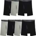Fruit of the Loom Men's Coolzone Boxer Briefs, Moisture Wicking & Breathable, Assorted Color Multipacks (Large, 7 Pack - Black/Gray)