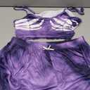Floerns Women's Plus Size 2 Piece Halloween Tie Dye Pajama Sets Skeleton Print Tops and Shorts Set (X-Large Plus, Dark Purple)