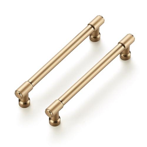 Ravinte 10 Pack 5 Inch Hole Center Solid Kitchen Cabinet Handles Champagne Bronze Dresser Pulls Cabinet Drawer Pulls for Kitchen Cupboard Hardware