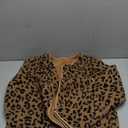 MakeMeChic Women's Cheetah Print Jackets Winter Faux Fur Coat Y2K Long Sleeve Button Down Jackets, L