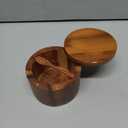 9-ounce Salt Cellar with Spoon and Swivel Lid, Acacia Wood Salt & Spice Box, Salt Keeper, Wood Jar for Kitchen, Perfect for Storing Table Salt, Gourmet Salts, Herbs, or Your Favorite Seasonings