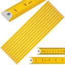 Hoteam 10 Pcs Heavy Duty Wooden Yardstick 36 Inches Natural Wood Yard Stick Ruler with Hang Hole Metal Tips 1/4-inch-thick Yardstick Ruler Metal Ends Meter Stick Clothing Measuring (Yellow)