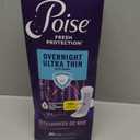 Poise Overnight Ultra Thin Incontinence & Postpartum Pads with Wings for Bladder Leaks, 8 Drop Extra Absorbent, Long Length, 60 Count (3 Packs of 20)