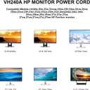65W Power Cord Compatible with HP Monitor 27" 25" 23.8" 23" 21.5" 31.5" 25f 27f 22cwa 27es 27er 27eb 27xi 27xw 27bw