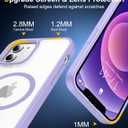 WAVELIFE 2025 New Magnetic for iPhone 12 Case/for iPhone 12 Pro Case 6.1-Inch,[Compatible with MagSafe] Shockproof Phone Bumper Cover Slim Anti-Scratch Clear Back (Purple)