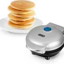 DASH Mini Maker Electric Round Griddle for Individual Pancakes, Cookies, Eggs & other on the go Breakfast, Lunch & Snacks with Indicator Light + Included Recipe Book - Silver