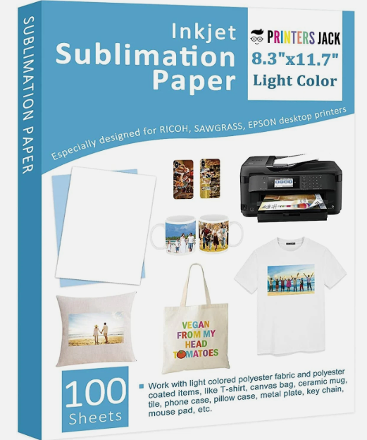 Lzerking Sublimation Paper 8.5x11 Inch 125gsm 400 Sheets, Heat Transfer Paper for Inkjet Printers - Ideal for Various Coatings, DIY Projects, T-Shirts, Phone Cases, Mugs