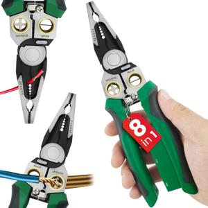 8 in 1 wire stripper with voltage tester and crimper electrician tools, herramientas electricas wire stripper, wire cutters and electrical tester, para electricista