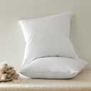 SLEEP ZONE Throw Pillows Insert 26x26(Pack of 2, White), Down Feather Throw Pillow Insert for Sofa, Bed and Couch, Decorative Pillows, 100% Skin-Friendly Cotton Cover