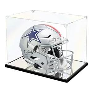 KOLIPI Mini Football Helmet Display Case Mirror Base, Acrylic Display Case for Mini Football Helmet, Self-Assembly (8.3x6.3x7.1 inch, 21x16x18 cm)