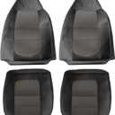 Pripirlod Front Driver and Passenger Bottom and Top Lean Back Seat Cover Gray Cloth Compatible with Ford F250 F350 F450 2001