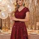 Wedtrend Women's Short Prom Dress A-Line Sequin Cocktail Dress Sparkly Semi Formal Dresses for Teens (Red, M)